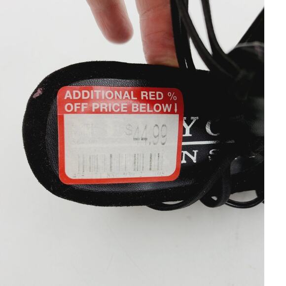 New York Transit Black Vegan Leather Wedge Sandal, Size 7 M  **NEW** - Picture 8 of 8